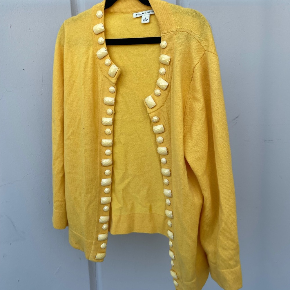 Banana Republic yellow cardigan size M